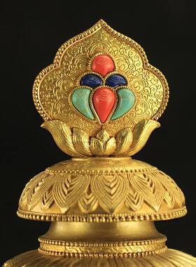 纯铜摩尼宝瓶 黄如意宝瓶 八吉祥龙王宝瓶 地藏王