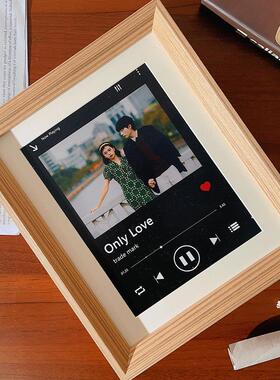 音乐相框照片定制diy歌曲照片墙NFC画框礼物封面情侣摆台加洗相片