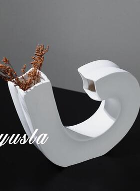 创意萌简约客厅茶几插干花瓶餐厅吧台柜花器样板间别墅软装摆件