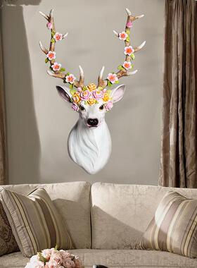 供应复古鹿头壁挂 家居树脂动物头装饰 仿真欧式工艺挂件创意壁饰