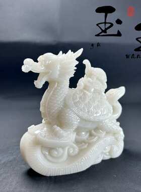 芙蓉摆件摆件仿古居家寿山石办公室客厅龙树脂龟石