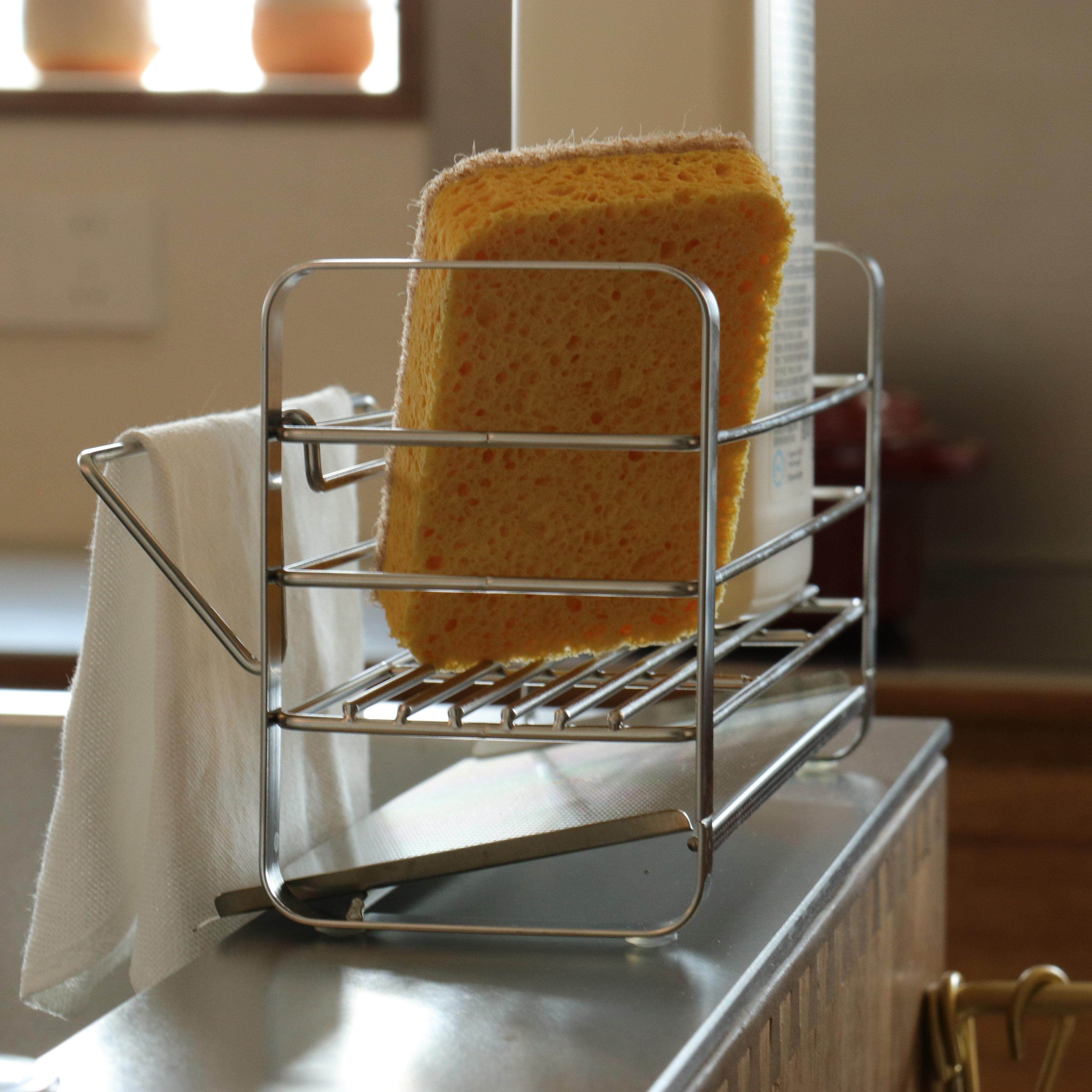 NatiHome纳提304不锈钢厨房海绵沥水架洗洁精抹布台面水槽收纳层,淘宝优惠券,粉丝福利购,淘宝优惠卷