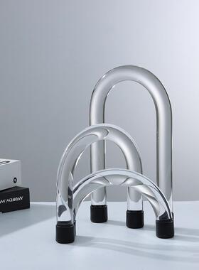 现代简约U型透明摆件亚克力拱形饰品样板间售楼客厅书房软装饰品