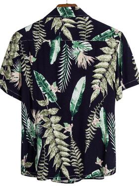Men's short sleeved floral shirt, men's floral short