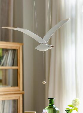 飞翔的海鸥客厅阳台海湾窗户空中悬挂挂件儿童房艺术创意木制飞鸟