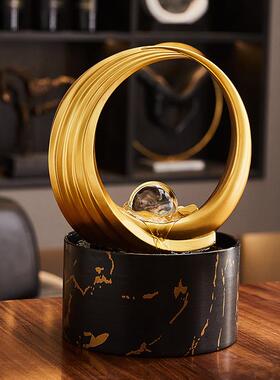 新中式艺术财源滚滚乔流水摆件办公室客茶几桌装饰迁开面业礼SHBC