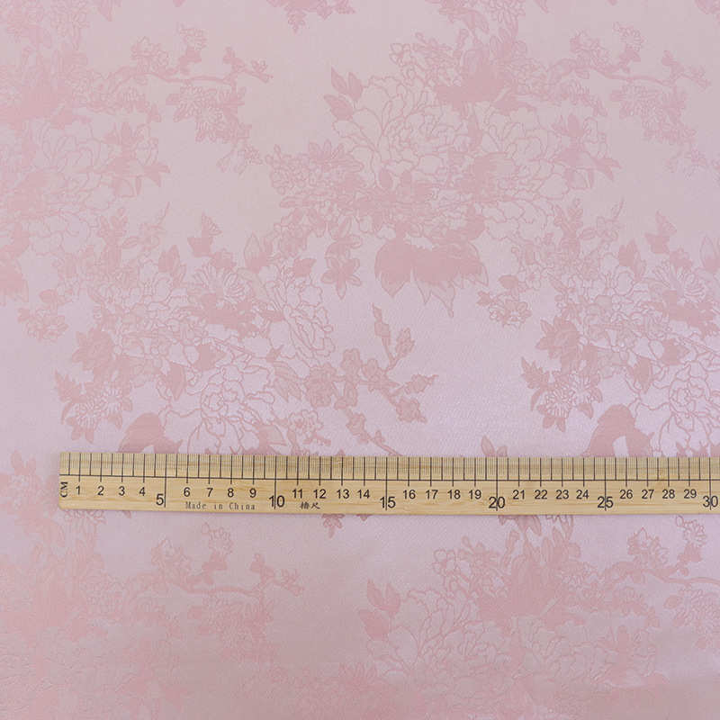 新款仿真丝汉服提花国风弹力色丁藤花提花布连衣裙里布缎面面料 - 图2