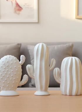 北欧简约陶瓷植物仙人掌摆件家居饰品酒柜欧式创意简约现代工艺礼