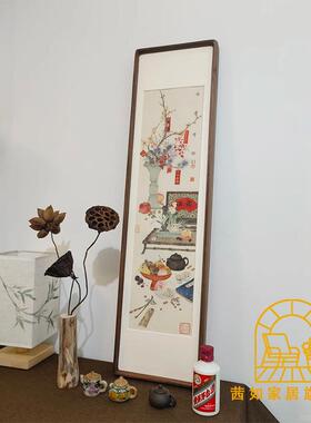 新中式静物国画客厅装饰画民宿餐厅壁画花瓶红色喜庆入户玄关挂画