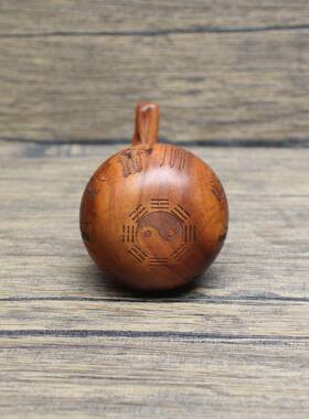 老料雷击枣木福禄葫芦雕刻摆件手把件把玩道家法器摆饰量大接单