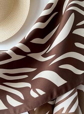 Striped imitation silk scarf 90cm women scarf 条纹仿丝巾90cm