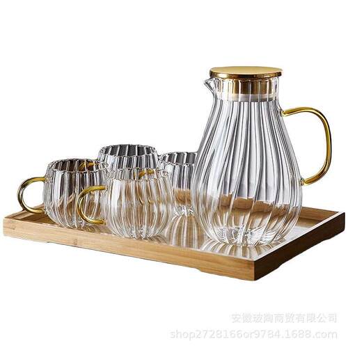 冷水壶颜值家用客厅装凉白开水杯玻璃耐温水壶泡凉茶大容量 - 图3