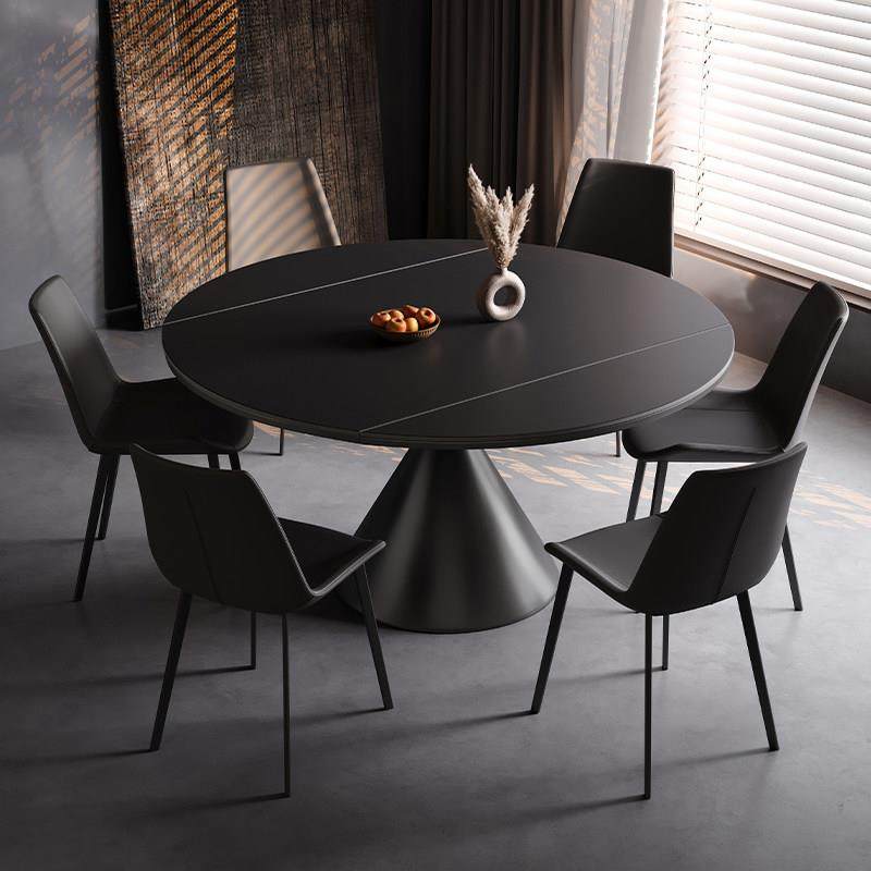 意式极简餐桌椅组合可伸缩旋转家用小户型方圆两用吃饭桌现代简约,淘宝优惠券,粉丝福利购,淘宝优惠卷