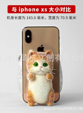 跨境热款植绒猫卧室书桌餐厅电视柜桌面可爱站立动物树脂装饰摆件