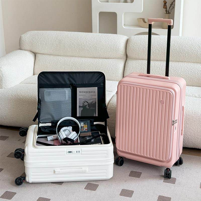 堡讯新款侧开 口行李箱女大容量可扩展PC拉杆箱20寸登机盖布拉车,淘宝优惠券,粉丝福利购,淘宝优惠卷