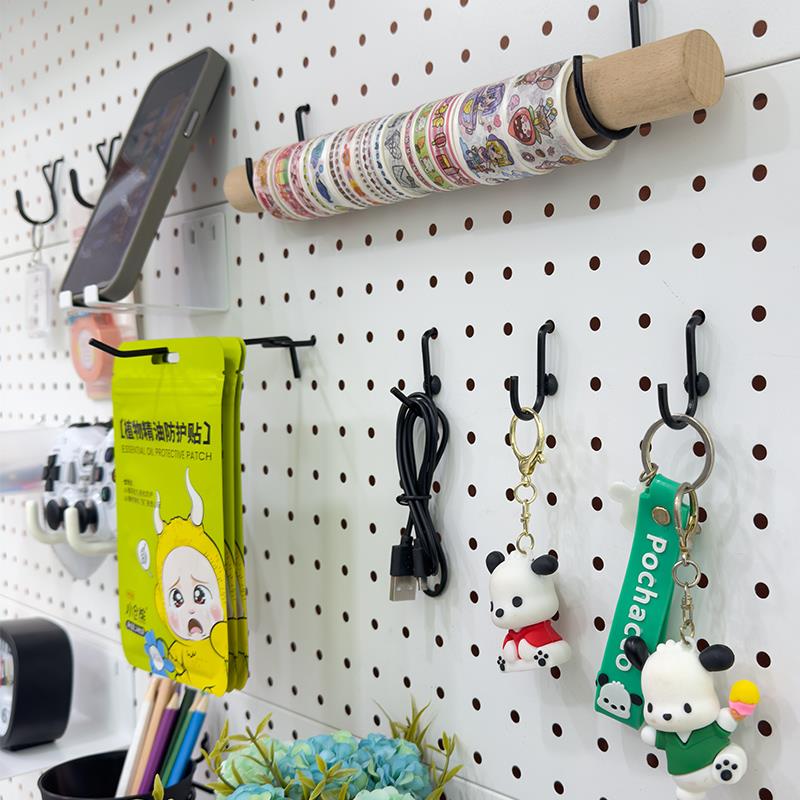 25-hole hole board hook accessories round hole diy five metal desk rack storage e-sports girl magnetic bracket