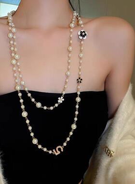 珍珠项链女款2024新款爆款高级感颈链秋冬长款毛衣链大气高档