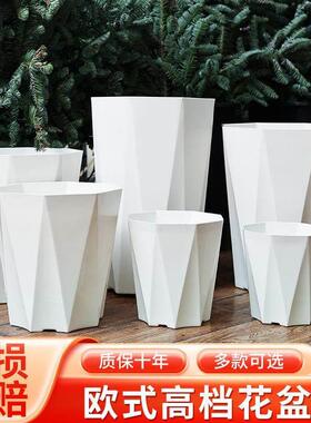 绿植大花盆家用轻奢高级感塑料树脂龙血树龟背竹天堂鸟客厅特大号