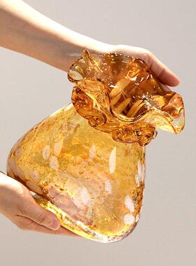 新中国风可及奢华2023新流行创意艺术大肚幸运袋花瓶饰品客厅水插