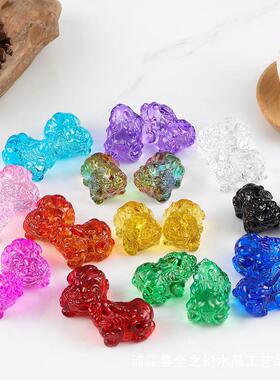 琉璃貔貅摆件 大中小号黄水晶貔貅工艺品摆设招财貔貅办公摆件