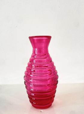 复古玻璃花瓶花瓶浮雕装饰摆件