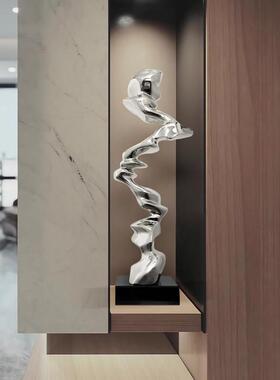 现代轻奢酒店大堂摆件样板间客厅入户玄关抽象树脂电镀雕塑艺术品