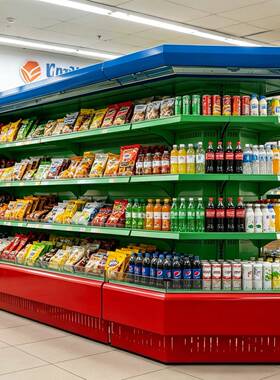 转角风幕柜风冷无霜大容量甜品店冷冻展示柜雪糕保鲜柜