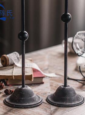 式古艺风A1594铁艺蜡烛台烛中光晚餐氛围感术复古做旧装美饰桌面
