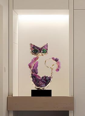 入户关招财猫摆件轻高档客厅电视柜装玄饰品乔迁开搬新奢家业XOF