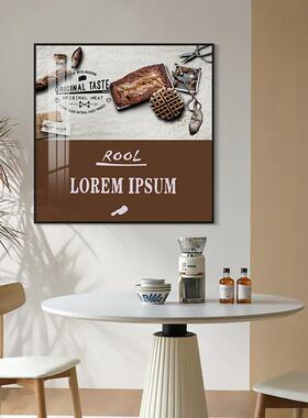 北欧轻奢烘焙厨房装饰画饼干面包餐厅背景墙挂画英文食物壁画摆画