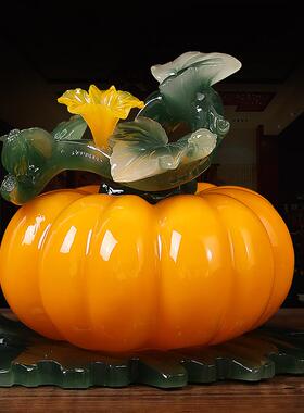 财富丰收南瓜创意摆件新中式客厅电视柜酒柜装饰品乔迁礼品工艺品