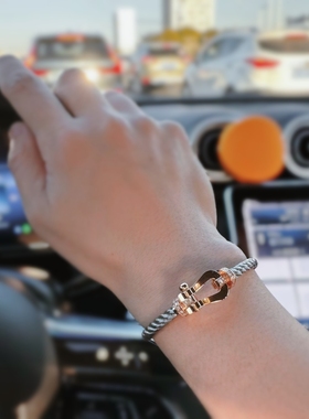 【公价4w+】99新斐登force  10号18K黄金半钻大号手链正品二手