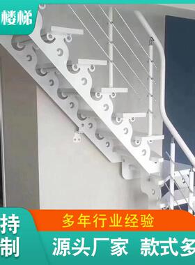 双梁玻璃楼梯别墅叠踏梯复式阁楼跃层步梯发货快防滑轻奢风格楼梯