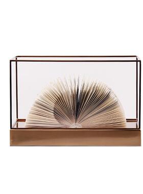 禅意新中式现代电镀金属铁框纸艺折纸摆件客厅茶几书房样板间艺术