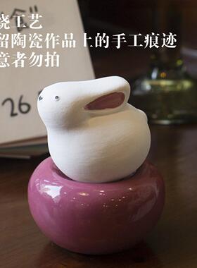 香薰扩香石陶瓷可爱造型兔子小鸟香氛扩香器持久散香香薰摆件