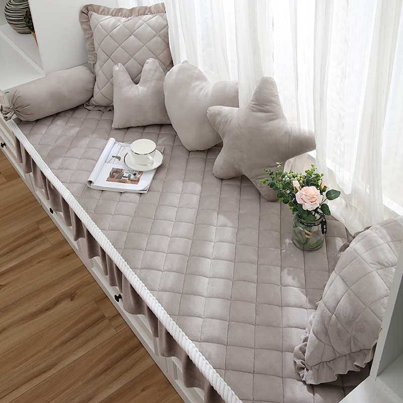 Balcony bay window mat for all seasons, simple Nordic window sill mat, tatami thickened sponge, high-end anti-slip cushion