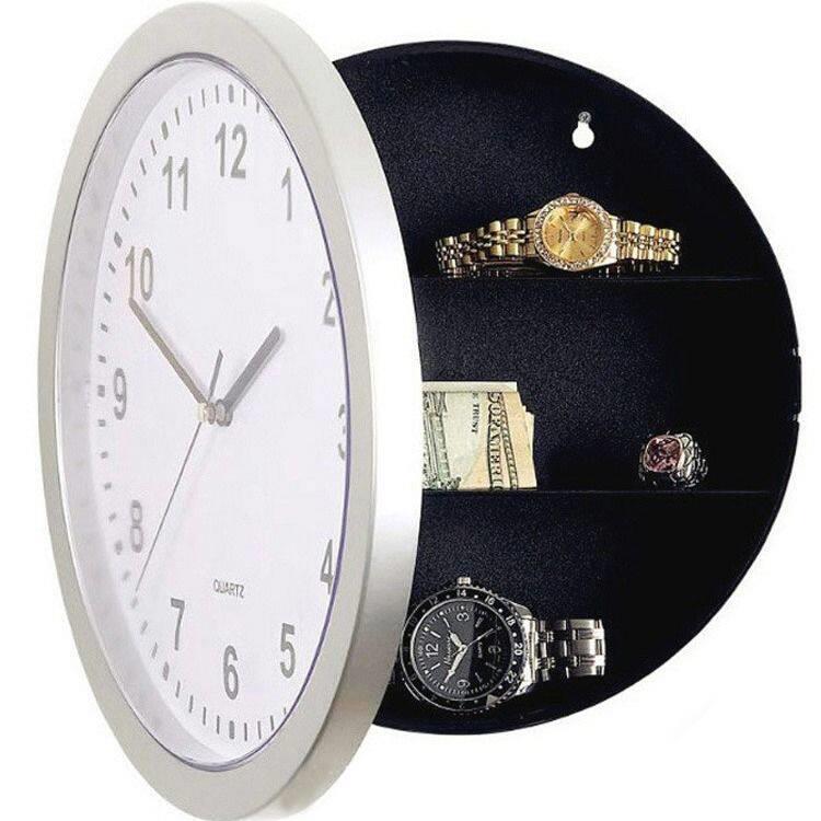 Home hidden grid jewelry clock safe creative hidden money wall clock safe hidden money storage insurance storage box