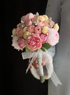 仿真花领证手捧花新娘结婚花束韩式花球假花婚纱摄影婚礼伴娘捧花