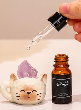 可猫猫爱晶原石mqxb摆件水天创意潮玩桌面装饰然水晶扩香石工位小