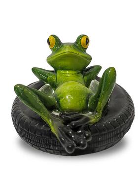 跨境花园庭院水上趣味漂浮摆件水池仿真动物装饰池塘青蛙系列