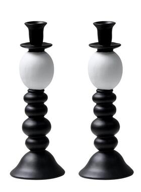 现代简约新中式创意烛台摆件样板房酒店民宿客厅玄关电视柜装饰品