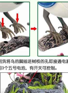 假鸟创意客厅会动桌面摆件动物家居解压装饰品工艺儿童房女孩礼物