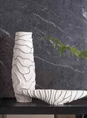 北欧简约创意龙脊花瓶果盘摆件家居饰品客厅插花收纳茶几玄关桌面