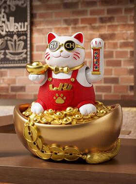 招财猫摆件自动招手摇手发财猫店铺收银台收钱装饰品新店开业礼物