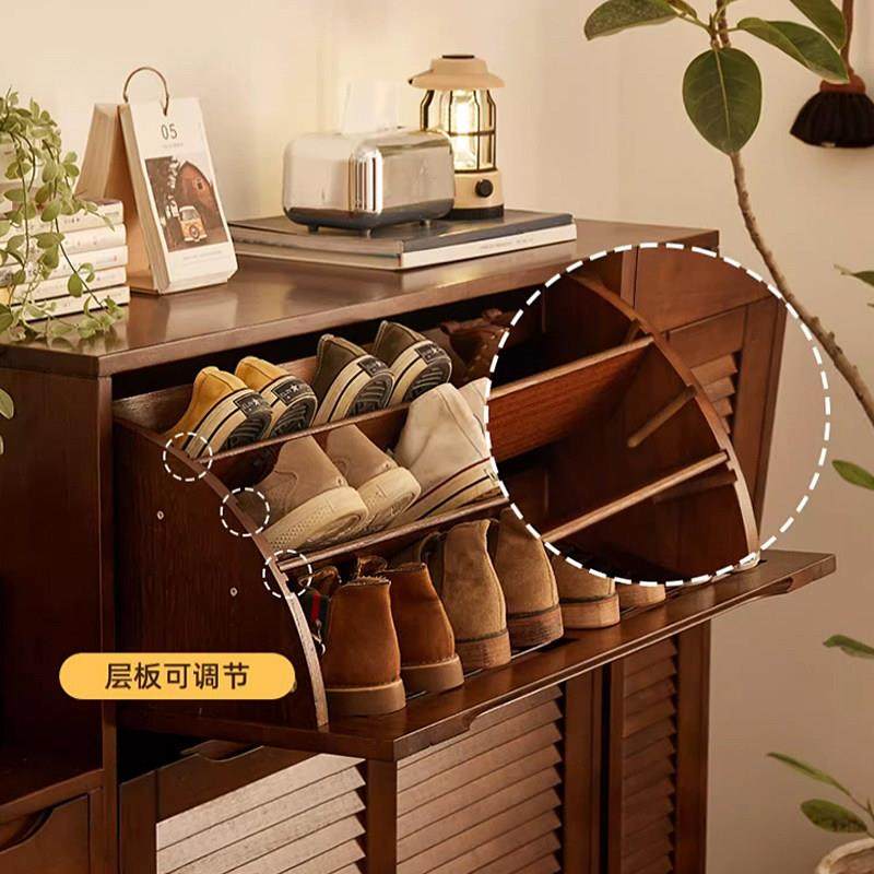 实木翻斗鞋柜玄关柜家用大容量简约门口进门收纳玄关门厅柜储物柜,淘宝优惠券,粉丝福利购,淘宝优惠卷