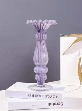 烛台家居轻客厅餐桌欧式创意玻璃奢玻璃工艺品摆件花瓶插花高档