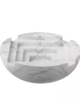 样板房茶处饰品高级感大理石梯形果ES-A6439盘现代几摆何件几售楼