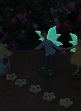 跨境趣味奔跑男女花仙子田园复古迷你花仙微景观小摆件花盆装饰现