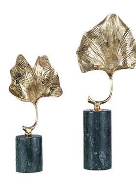 北欧轻奢金属家居装饰工艺品水晶大理石客厅摆件样板间玄关柜摆设