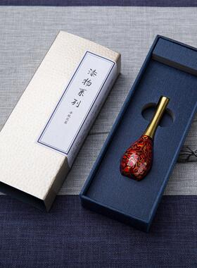 新款直销传统漆器手工艺品花插古风香插书房小摆件室内便携熏香小
